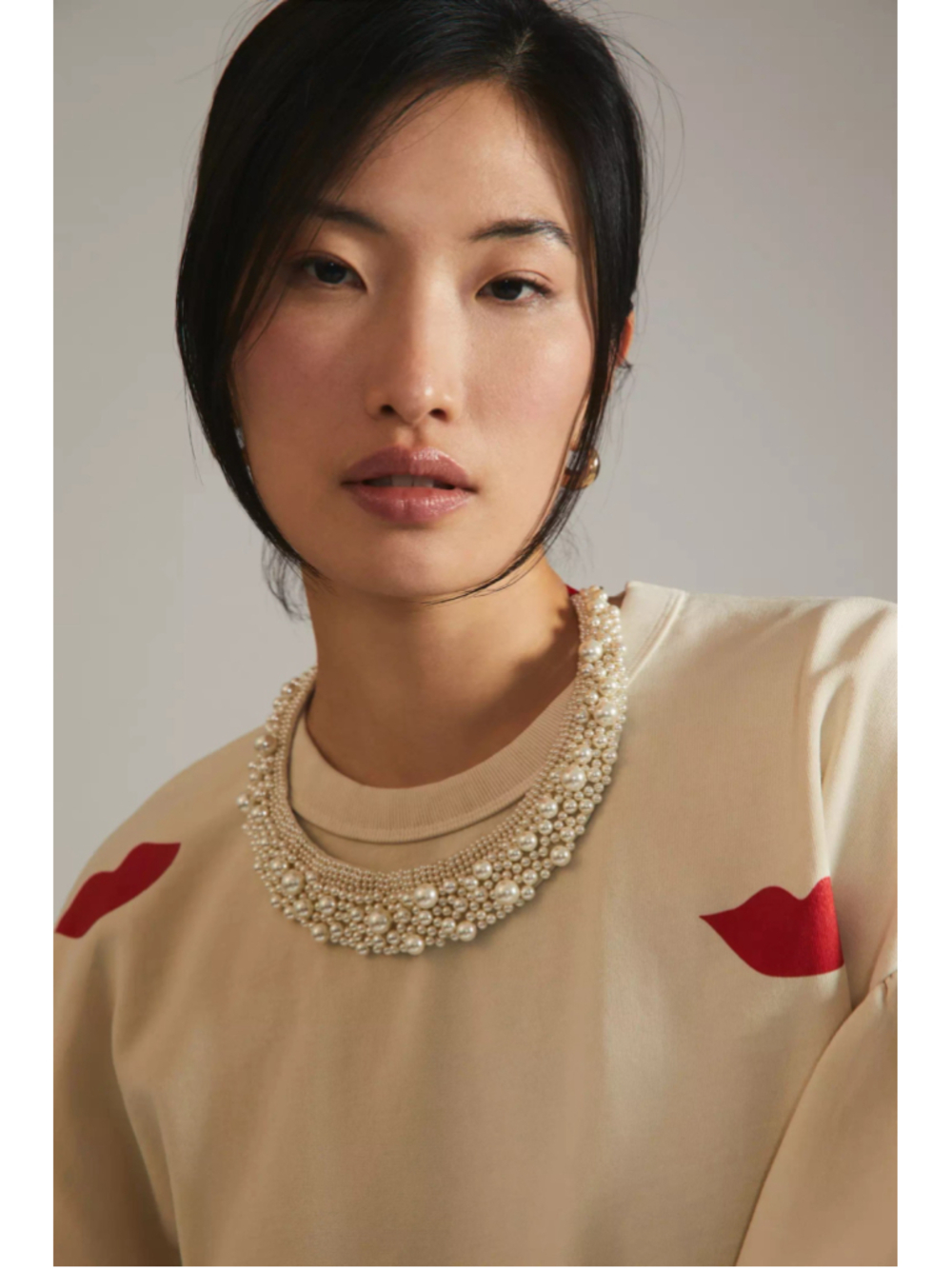 Clare V. Drop Shoulder Lips Sweatshirt M - Picture 3 of 14